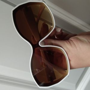 Oversized White Sunglasses